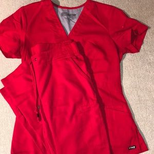 Red scrub set